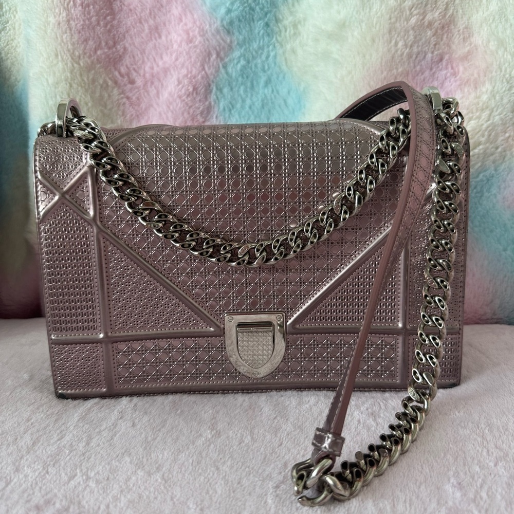 Medium Diorama Pink Chain Shoulder Bag